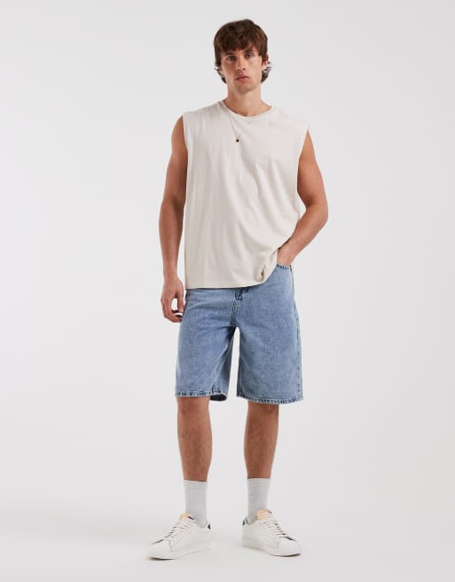 JJ Rebel – Ärmelloses, kastiges Oversize-Tanktop in Beige, 2 von 5