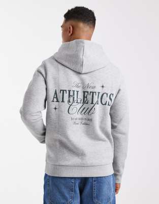 JJ Rebel JJ Rebel back graphic hoodie in grey