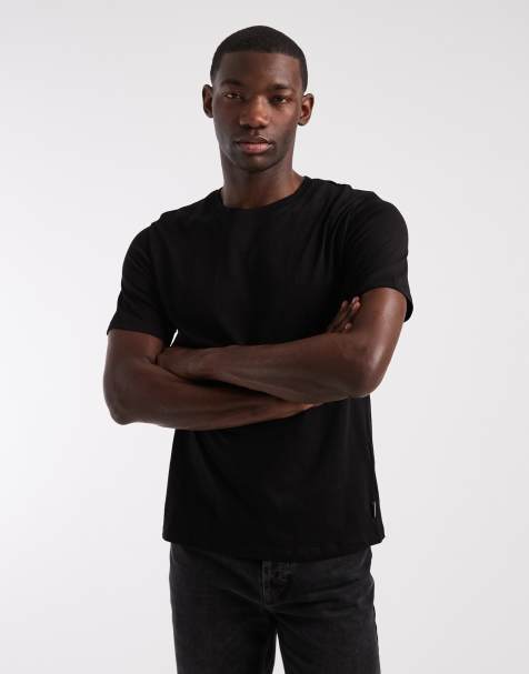 JJ Rebel – Basic – Czarny T-shirt o regularnym kroju - view 1