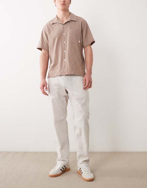 JJ Rebel - Beige bukser med løbesnor i hørblanding, 2 af 5