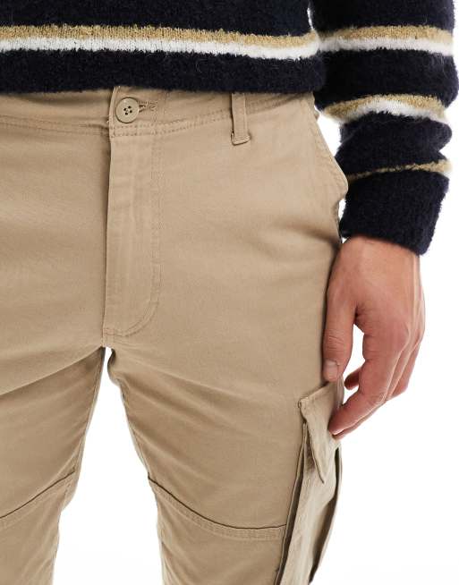 JJ Rebel - Beige cargobukser med tætsiddende buksekanter, 4 af 5