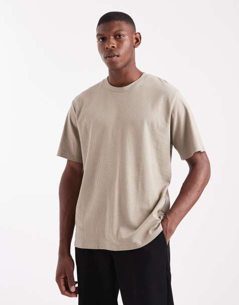 JJ Rebel – Beige, ribbad t-shirt - view 1
