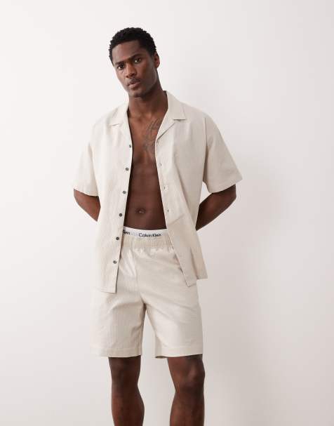 JJ Rebel - Beige shorts med vaffeltekstur - Del af sæt - view 1