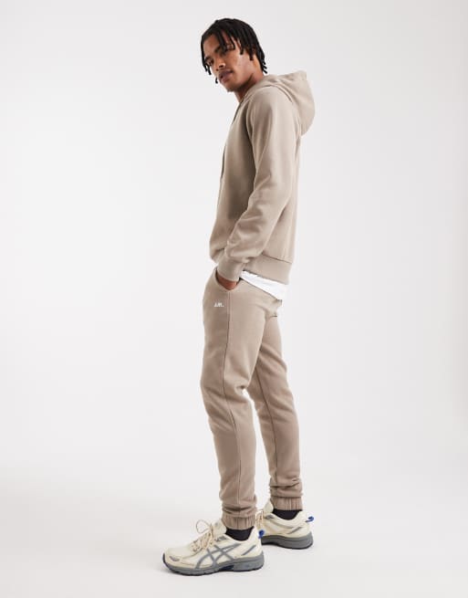 JJ Rebel - Beige smalle joggingbukser med logo, 3 af 5