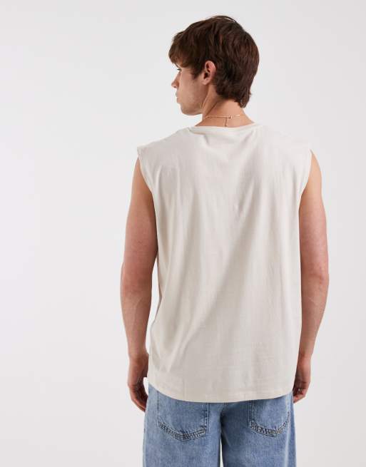 JJ Rebel – Beige sportlinne i oversize med boxig passform, 5 av 5