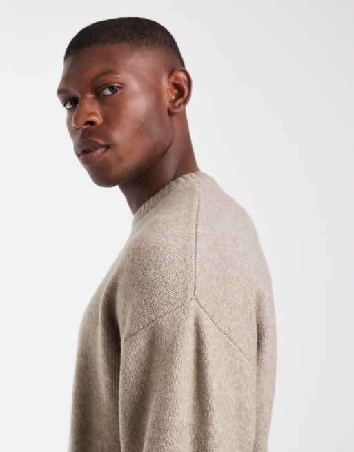 JJ Rebel - Beige vamset trøje med rund hals i afslappet pasform, 4 af 5