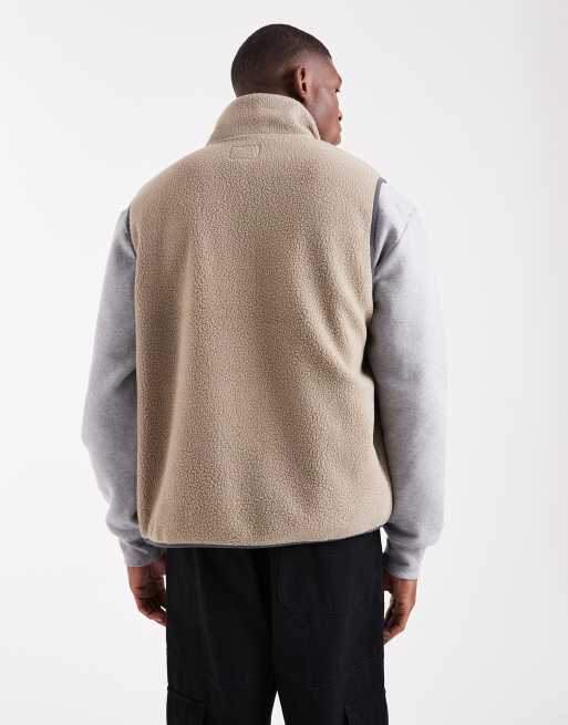 JJ Rebel – Beige väst med dragkedja i fleece, 3 av 5