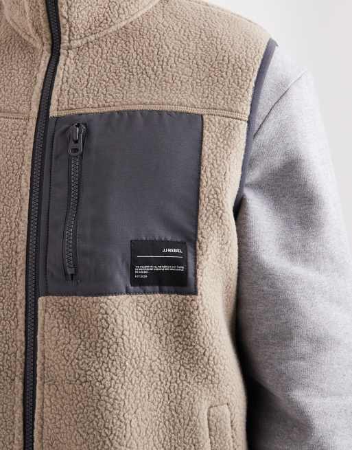 JJ Rebel – Beige väst med dragkedja i fleece, 4 av 5