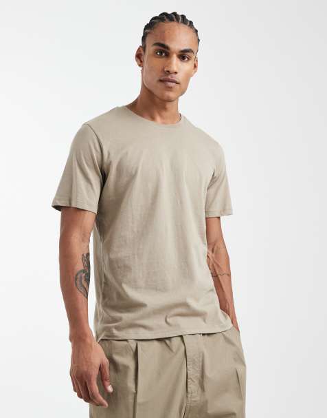 JJ Rebel regular fit basic t-shirt in beige