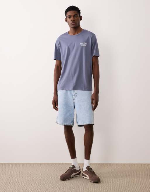 JJ Rebel - Blå oversized T-shirt med Calfornia-print, 2 af 5