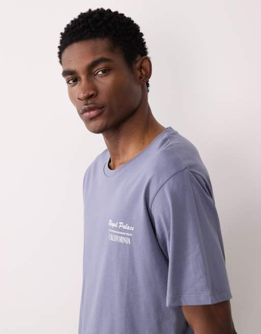 JJ Rebel - Blå oversized T-shirt med Calfornia-print, 3 af 5