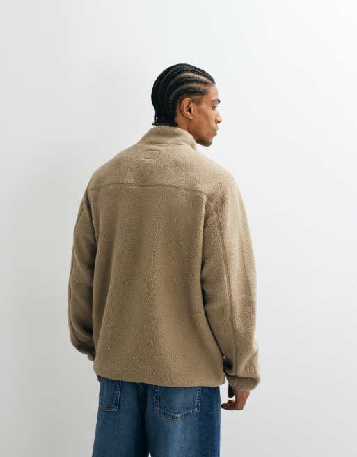 JJ Rebel borg fleece jacket in beige, 3 of 5