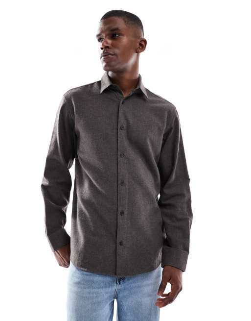 JJ Rebel brushed shirt in brown