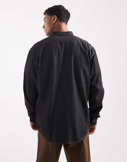 JJ Rebel - Camicia in denim nera, 3 di 5