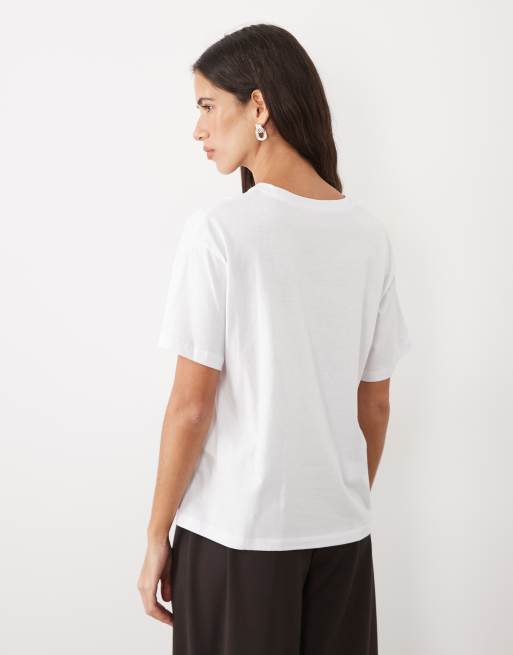 JJ Rebel - camiseta holgada de manga corta en blanco, 4 de 4
