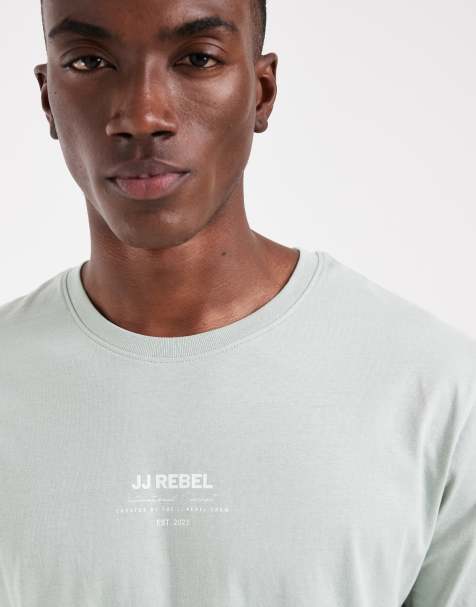 JJ Rebel - Camiseta verde claro extragrande con logo en la parte delantera - view 1