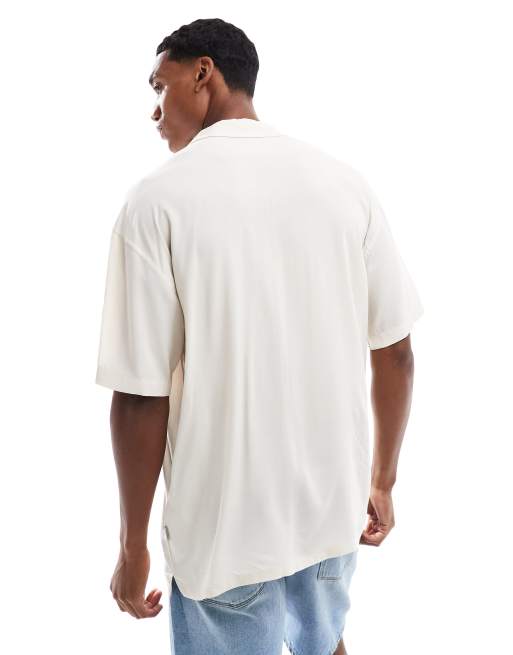 JJ Rebel camp collar shirt in cream