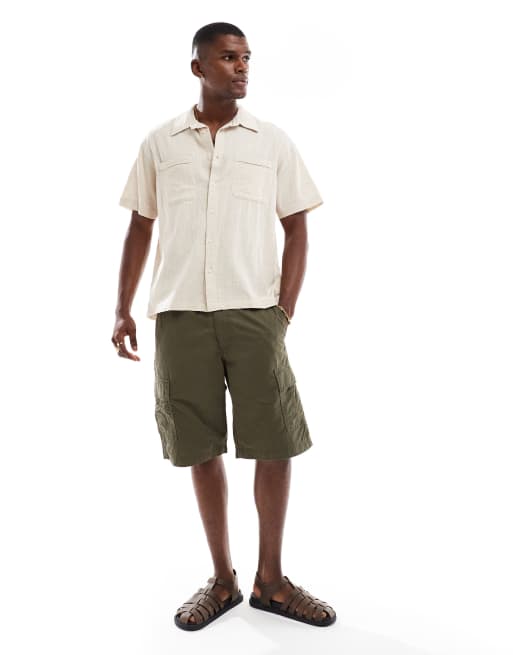 JJ Rebel cargo shorts in khaki, 2 of 5