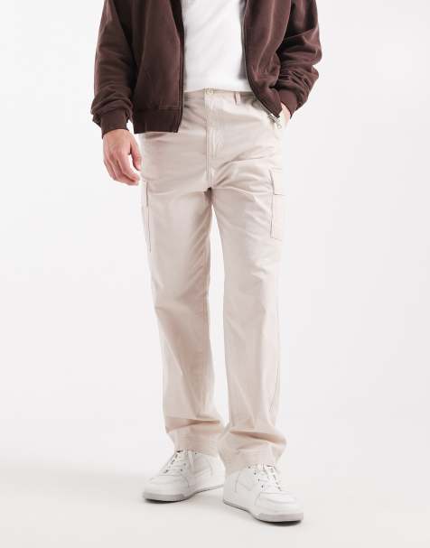 JJ Rebel cargo trouser in cream - view 1