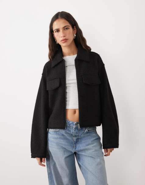 JJ Rebel - chaqueta corta con cuello en negro - view 1
