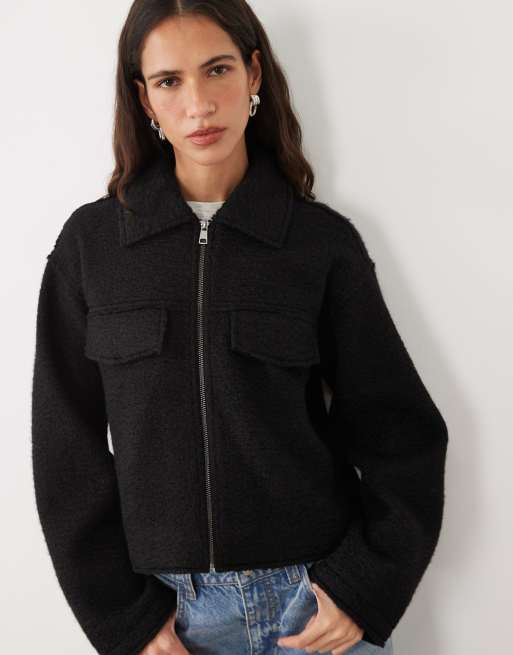 JJ Rebel - chaqueta corta con cuello en negro, 3 de 4