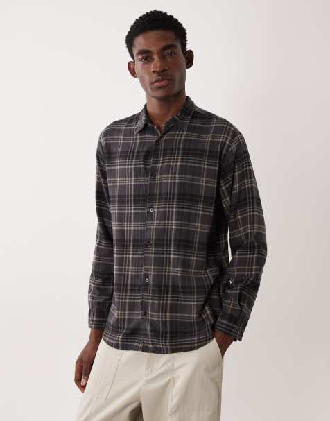 JJ Rebel check shirt in dark grey