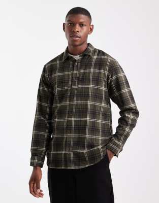 JJ Rebel JJ Rebel check shirt in khaki-Green