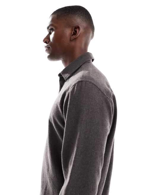 JJ Rebel - Chemise à manches longues effet brossé - Marron, 4 de 5