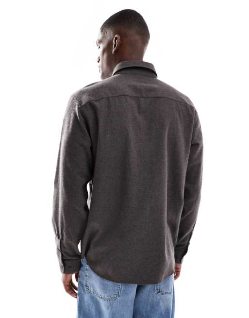 JJ Rebel - Chemise à manches longues effet brossé - Marron, 5 de 5