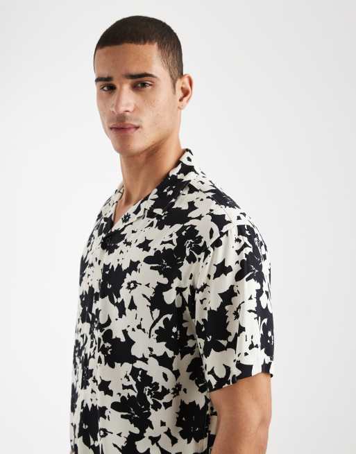 JJ Rebel - Chemise manches courtes à fleurs - Noir, 4 de 5