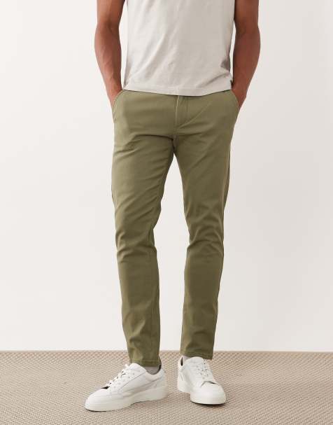 OBiQuzz Pantaloni Uomo Slim Fit - Chino A Righe Sottili, Modello Dritto, Casual Eleganti Per Lavoro E Tempo Libero - 3