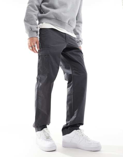 JJ Rebel loose fit cargo trouser in dark grey 