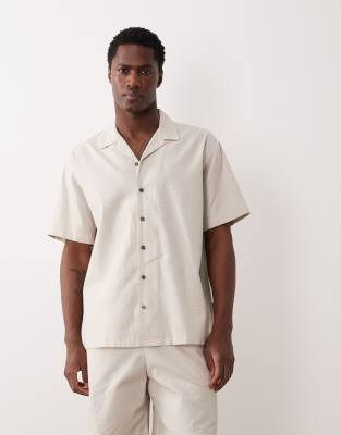 Jj Rebel Co Ord Waffle Shirt In White