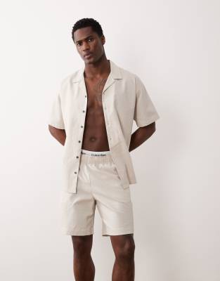 Jj Rebel Co Ord Seersucker Shorts In Neutral