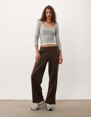 Jj Rebel Co-ord Wide Leg Joggers In Brown