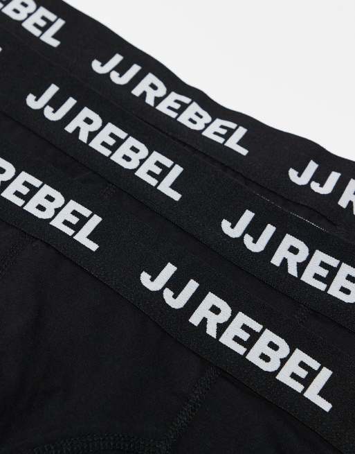 JJ Rebel - Confezione da 3 boxer aderenti neri , 2 di 3