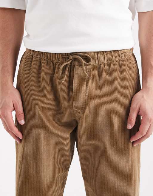 JJ Rebel corduroy loose fit pants in beige | ASOS