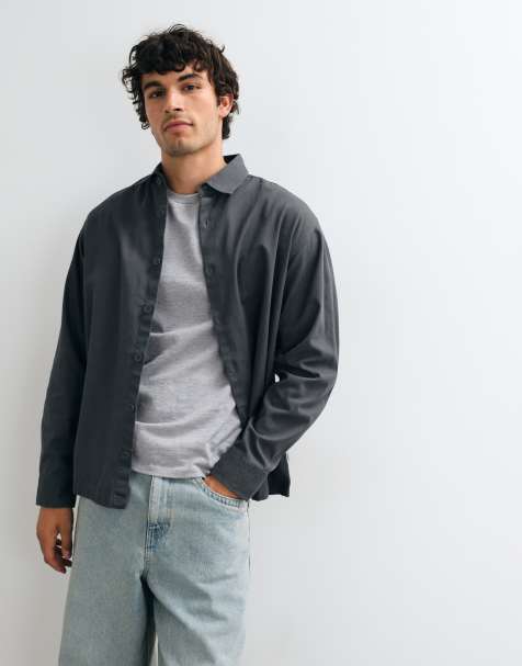 JJ Rebel cotton overshirt in asphalt grey - view 1