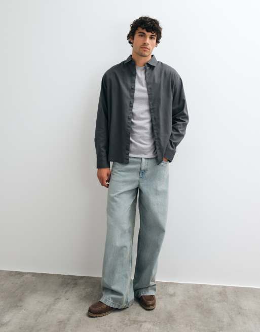 JJ Rebel cotton overshirt in asphalt grey, 2 of 5