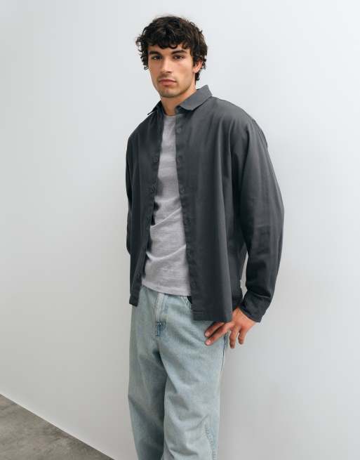 JJ Rebel cotton overshirt in asphalt grey, 5 of 5
