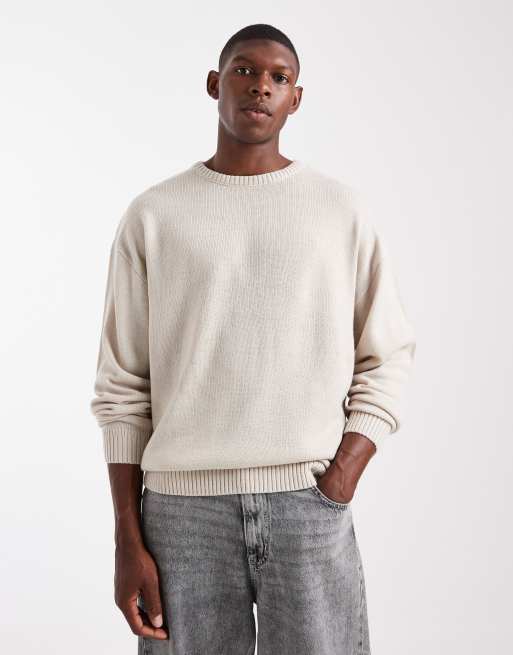 JJ Rebel crew knit jumper in beige