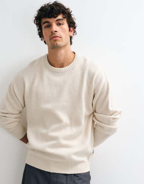 JJ Rebel crew neck jumper in cream - view 1