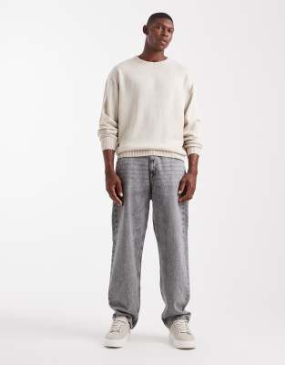 Jj Rebel Crew Neck Knit Sweater In Neutral
