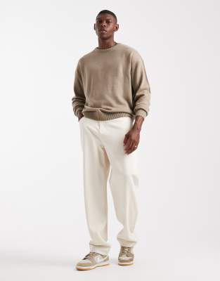 Jj Rebel Crew Neck Knit Sweater In Brown