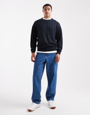 Jj Rebel Crew Neck Knit Sweater In Blue