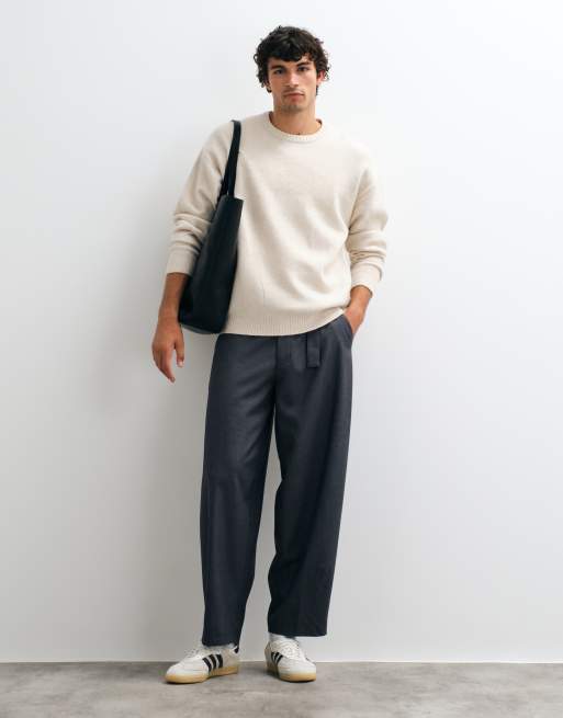 JJ Rebel crew neck sweater in cream, 2 of 5