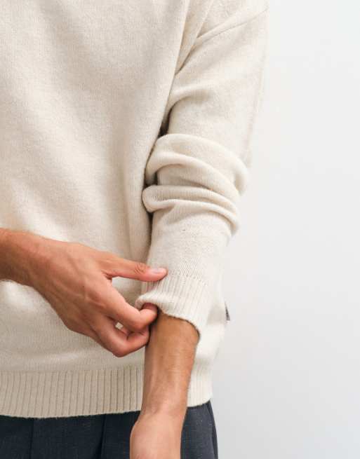 JJ Rebel crew neck sweater in cream, 3 of 5