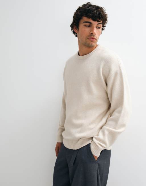 JJ Rebel crew neck sweater in cream, 4 of 5