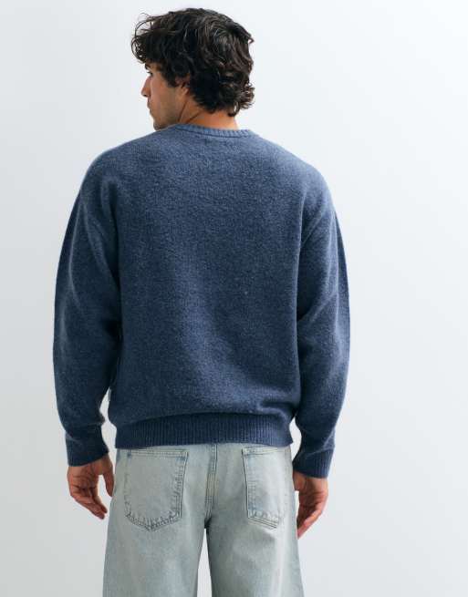 JJ Rebel crew neck sweater in vintage blue, 4 of 5
