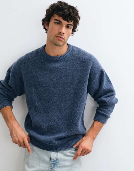 JJ Rebel crew neck sweater in vintage blue, 5 of 5